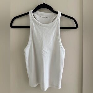Abercrombie white ribbed high neck tank size m